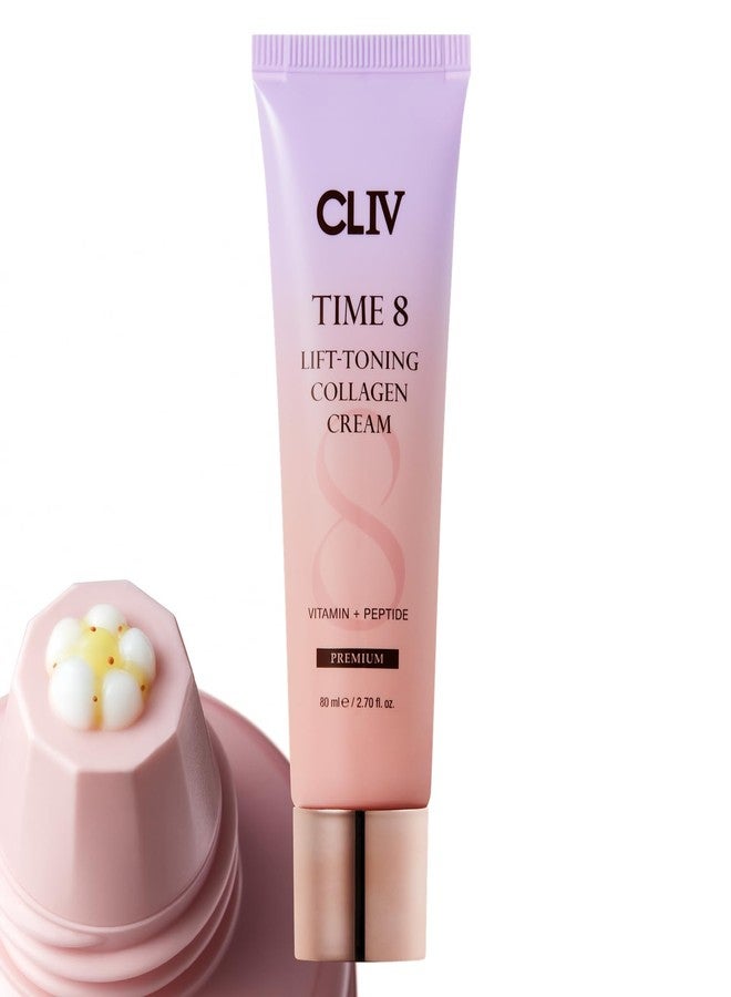 CLIV Time 8 Lift Toning Collagen Cream – Korean Skincare Hydrating Face Moisturizer with Peptides, Niacinamide & Multi-Vitamin Complex – 2.7 fl oz (80ml) - Image 1